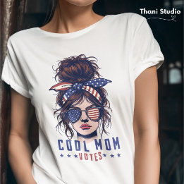 Coole Mama wählt Vintag Messy Hair Lady Election T-Shirt