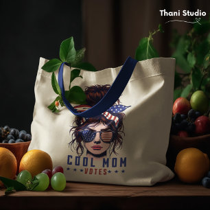 Coole Mama wählt Vintag Messy Hair Lady Election Tragetasche