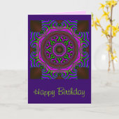 Coole Mandala Geburtstagskarte Karte (Gelbe Blume)