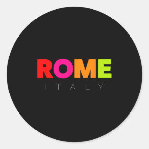 Coole Männer Frauen Kinder Bunte Rom Italien Graph Runder Aufkleber