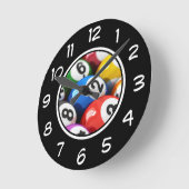 Coole Männerhöhle Billard-Wanduhren Runde Wanduhr (Winkel)