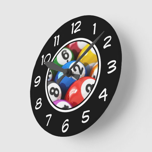 Coole Männerhöhle Billard-Wanduhren Runde Wanduhr (Winkel)