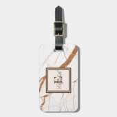 Coole Marmorsteinstruktur, monogramm-Personalisier Gepäckanhänger (Vorderseite vertikal)