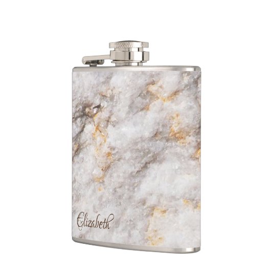 Coole Marmorsteintextur Flachmann (Links)