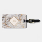 Coole Marmorsteintextur, Monogramm Gepäckanhänger (Vorderseite horizontal)