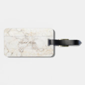 Coole Marmortextur, monogram-Personalisiert Gepäckanhänger (Rückseite horizontal)
