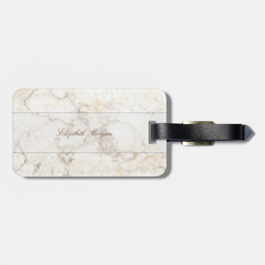 Coole Marmortextur, monogram-Personalisiert Gepäckanhänger (Rückseite horizontal)