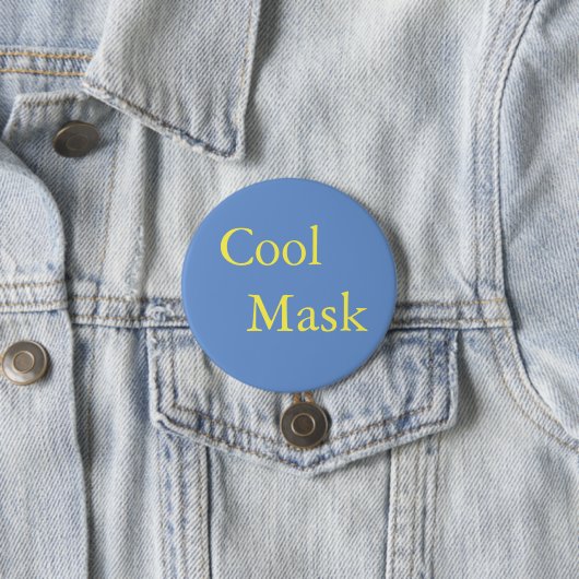 Coole Maske - gelber Text auf blau Button (Beispiel)
