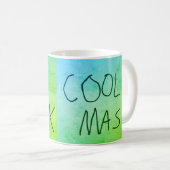 Coole Maske Original Handschrift blau und grün Kaffeetasse (VorderseiteRechts)