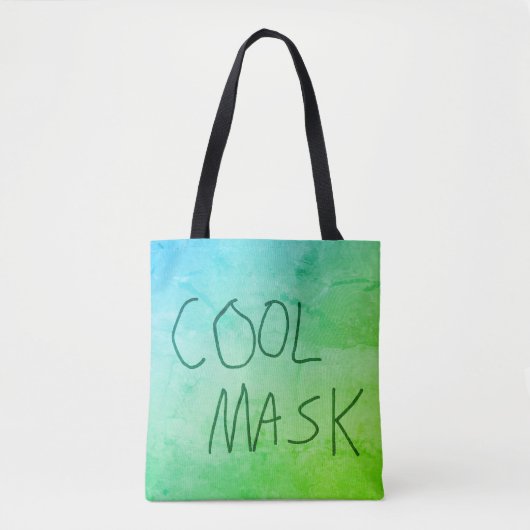Coole Maske Original Handschrift blau und grün Tasche (Vorderseite)