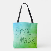 Coole Maske Original Handschrift blau und grün Tasche (Rückseite)