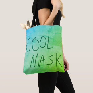 Coole Maske Original Handschrift blau und grün Tasche