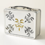 Coole Masken aus Silberschwarzem Gold Metall Brotdose (Rückseite)