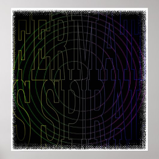 Coole Mathe Geek Text Art: Fermats Spirale Poster (Vorne)