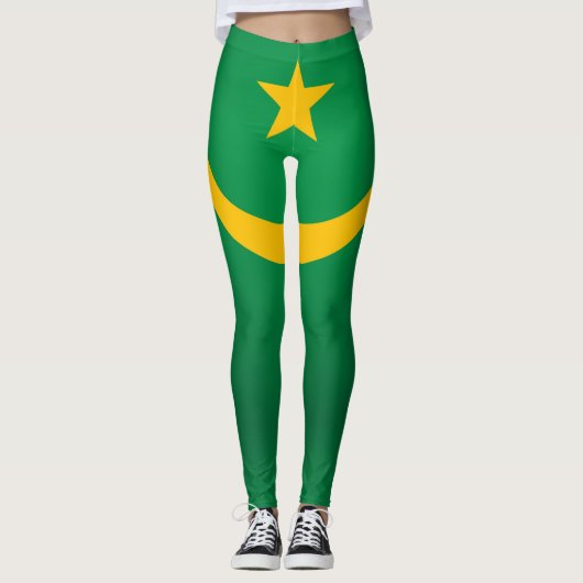 Coole Mauretanienflagge Leggings (Vorderseite)