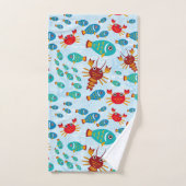 Coole Meeresfaische und Krebse Badhandtuch Set (Handtuch)