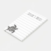 Coole Meeresschildkröte Personalisierter Name Nach Post-it Klebezettel (angewinkelt)