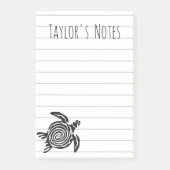 Coole Meeresschildkröte Personalisierter Name Nach Post-it Klebezettel (Vorderseite)