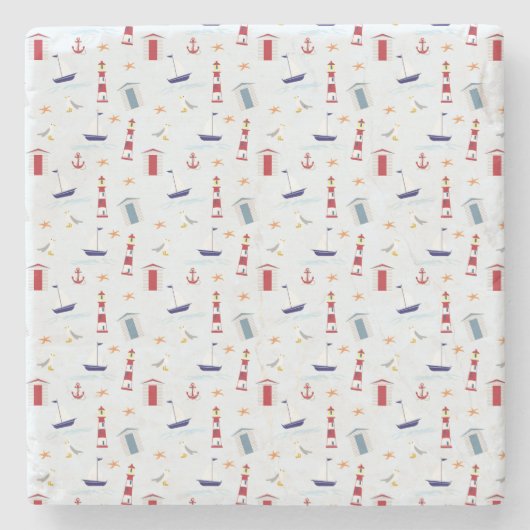 Coole Meeressymbole Steinuntersetzer (Vorderseite)