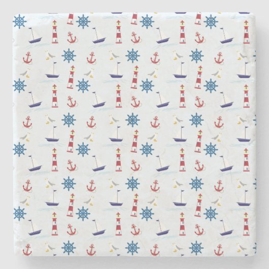 Coole Meeressymbole Steinuntersetzer (Vorderseite)