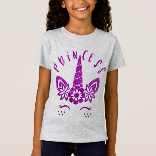 coole Meerjungfrau-Glitzer-Einhorn-Prinzessin T-Shirt (Vorderseite)