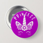 coole Meerjungfrau Glitzer Einhornprinzessin Button (Vorne & Hinten)