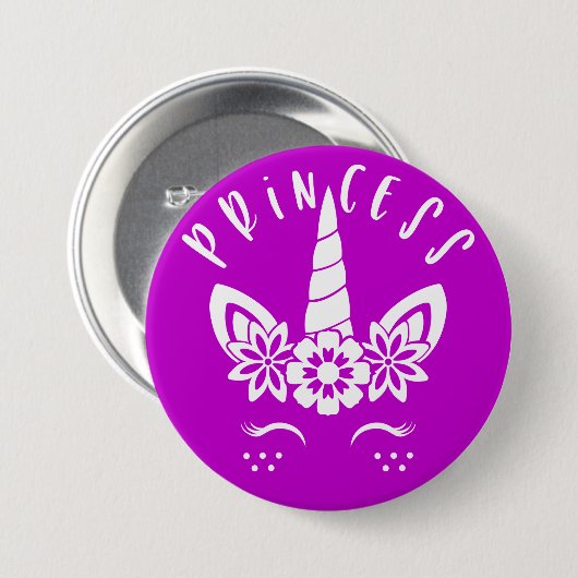 coole Meerjungfrau Glitzer Einhornprinzessin Button (Vorne & Hinten)