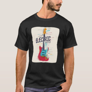 Coole mehrfarbige Gitarre für Gitarristen Kostüm T-Shirt