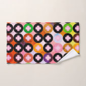 Coole Mehrfarbige Kreise und rosafarbene Knöpfe Badhandtuch Set (Handtuch)