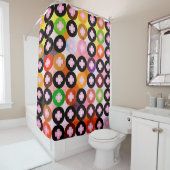 Coole Mehrfarbige Kreise und rosafarbene Knöpfe Duschvorhang (Beispiel)