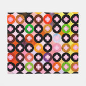 Coole Mehrfarbige Kreise und rosafarbene Knöpfe Fleecedecke (Vorderseite (Horizontal))