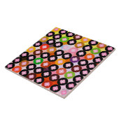 Coole Mehrfarbige Kreise und rosafarbene Knöpfe Fliese (Seite)