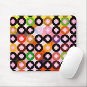 Coole Mehrfarbige Kreise und rosafarbene Knöpfe Mousepad (Mit Mouse)