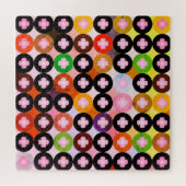 Coole Mehrfarbige Kreise und rosafarbene Knöpfe Puzzle (Horizontal)