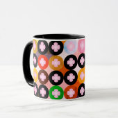 Coole Mehrfarbige Kreise und rosafarbene Knöpfe Tasse (Vorderseite Links)