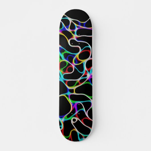 Coole, mehrfarbige, kurvenreiche Linien Skateboard (Vorne)