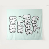 Coole Menschen leben hier Wandteppich (Vorderseite (Horizontal))