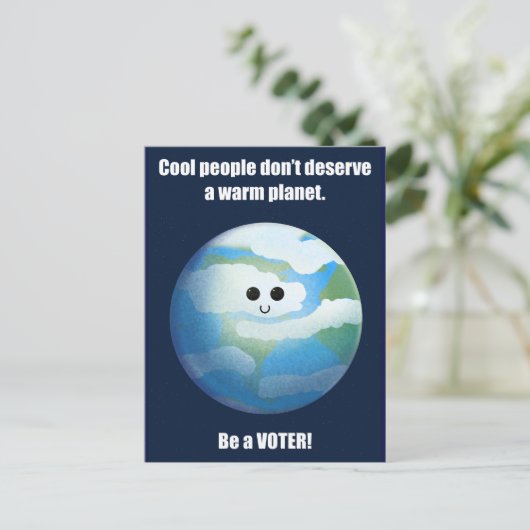 Coole Menschen warmen Planet Postkarte (Stehend Vorderseite)