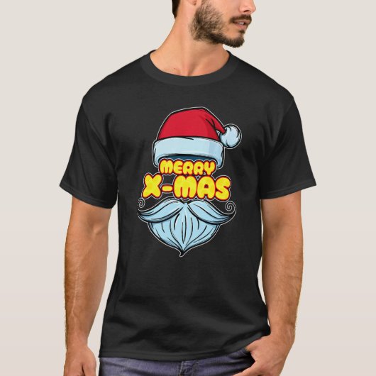 Coole Merry Xmas Statement Weihnachten Santa Claus T-Shirt (Vorderseite)