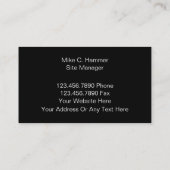 Coole metallische Bau-Geschäfts-Karten Visitenkarte (Rückseite)