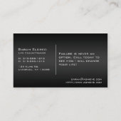 Coole metallische Leben-Trainer-Geschäfts-Karten Visitenkarte (Rückseite)