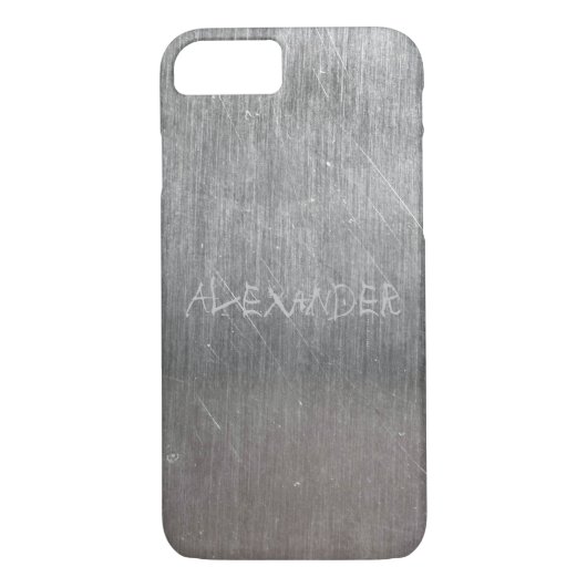 Coole Metalltextur mit Gravur Case-Mate iPhone Hülle (Rückseite)