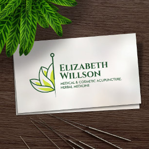 Coole Minimal-Akupunkturnadel - Lotus-Blume Visitenkarte