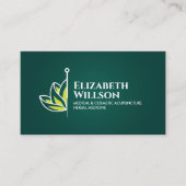 Coole Minimal-Akupunkturnadel - Lotus-Blume Visitenkarte (Vorderseite)