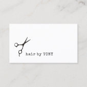 Coole Minimal Schwarz-weiße Scheren Haarstühle Visitenkarte (Vorderseite)