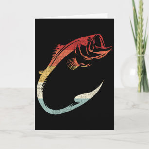Coole minimale Fischhaken-Kunst für Angelfreunde Karte