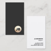 Coole Minimalistische Imitat - Monogramm Visitenkarte (Vorne/Hinten)