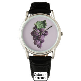 Coole Minimalistische Lila Oma Chic Crochet Traube Armbanduhr
