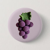 Coole Minimalistische Lila Oma Chic Crochet Traube Button (Vorderseite)