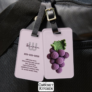 Coole Minimalistische Lila Oma Chic Crochet Traube Gepäckanhänger